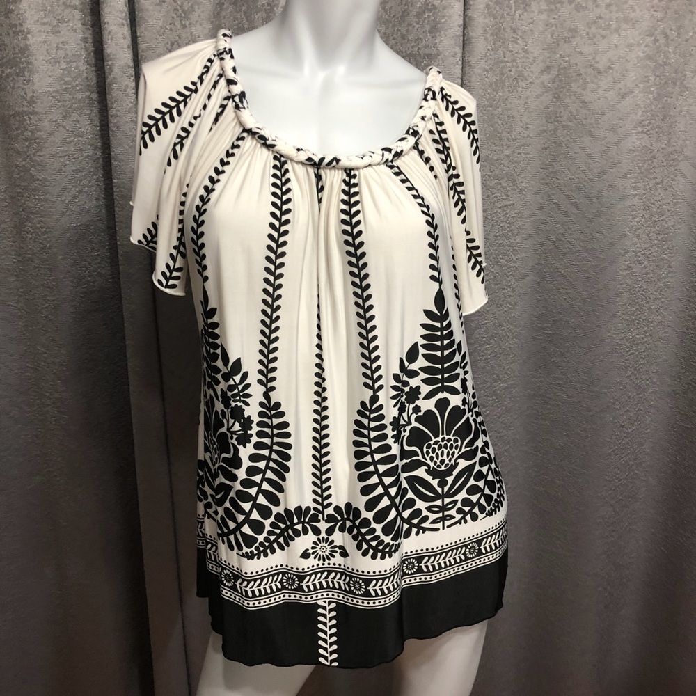 Black and White Print Tunic